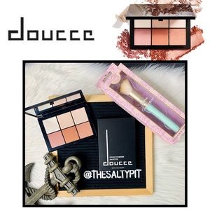 NIB Doucce Posh Powder Blush & HL Palette + Paris Collection Contour Blush Brush